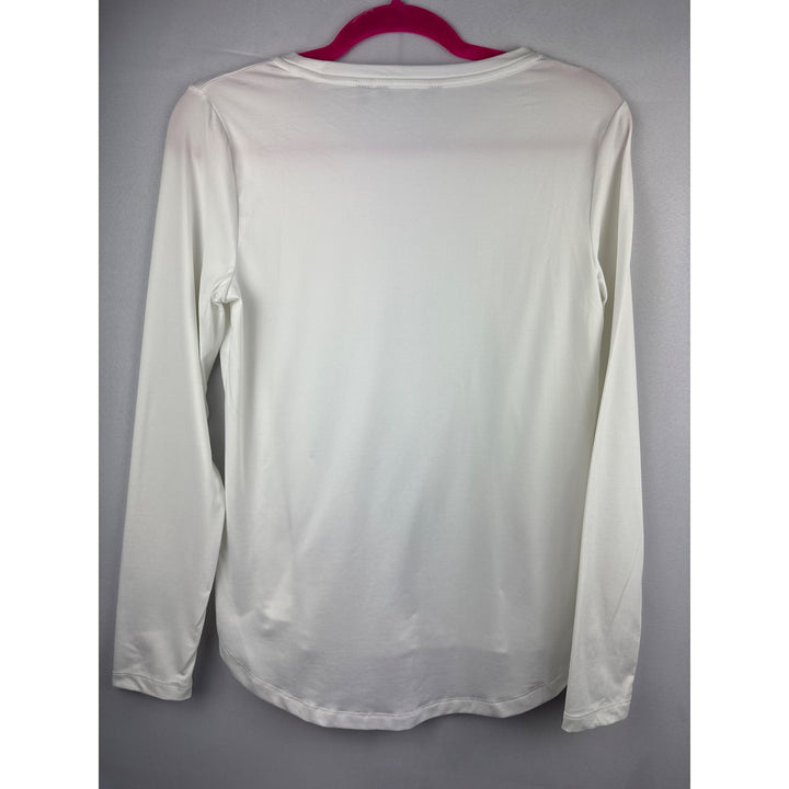 Iman Long Sleeve White Top XS Made In Indonesia