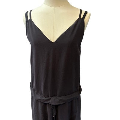 I Prefer Womens Double Strap Black Maxi Dress - Size S