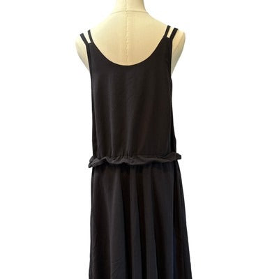 I Prefer Womens Double Strap Black Maxi Dress - Size S
