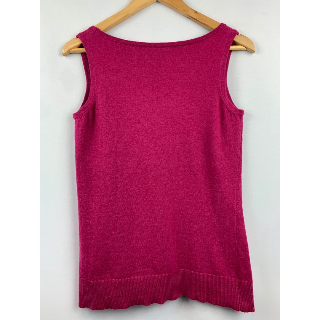 Twiggy London XS Sleeveless Magenta Tank Top Nylon/Polyester/Viscose Blend