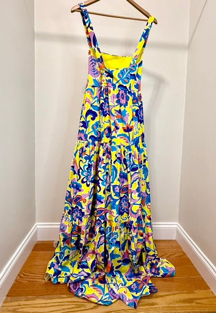 J.Crew Tiered Taffeta Floral Maxi Dress Sz14 NWT