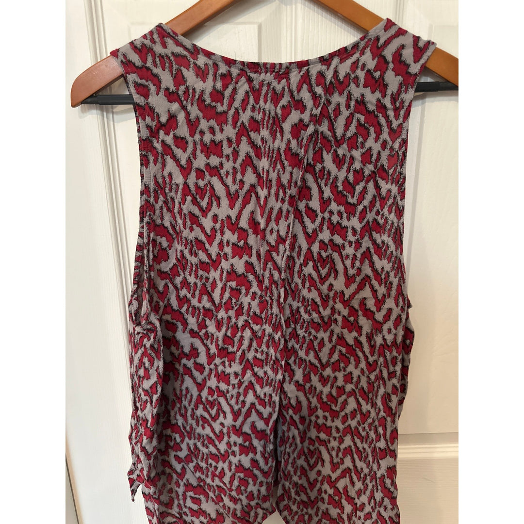 TEN-SIXTY SHERMAN Leopard Print Split Back Tank Sz M