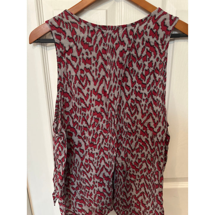 TEN-SIXTY SHERMAN Leopard Print Split Back Tank Sz M