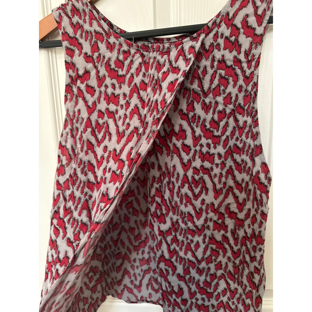 TEN-SIXTY SHERMAN Leopard Print Split Back Tank Sz M