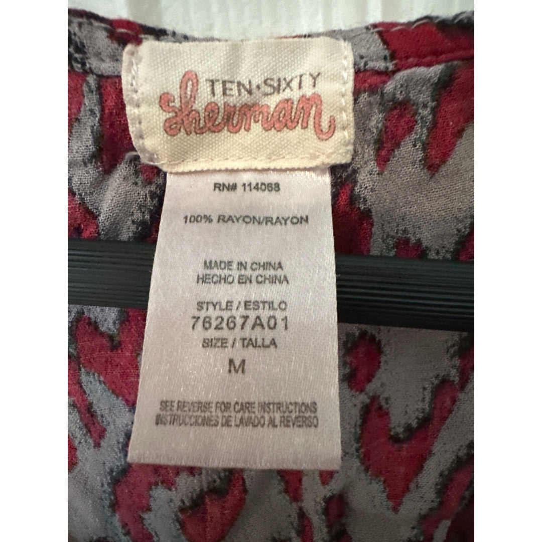 TEN-SIXTY SHERMAN Leopard Print Split Back Tank Sz M