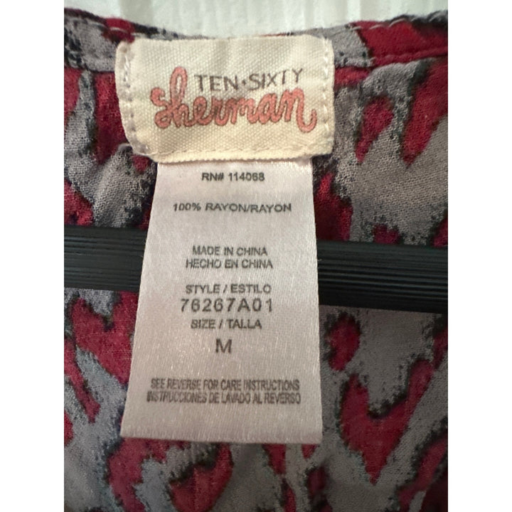 TEN-SIXTY SHERMAN Leopard Print Split Back Tank Sz M