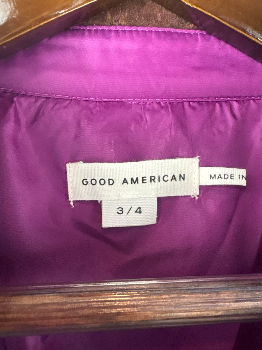 Women’s Good American Size 3/4 Purple &amp; Brown Plaid Jacket