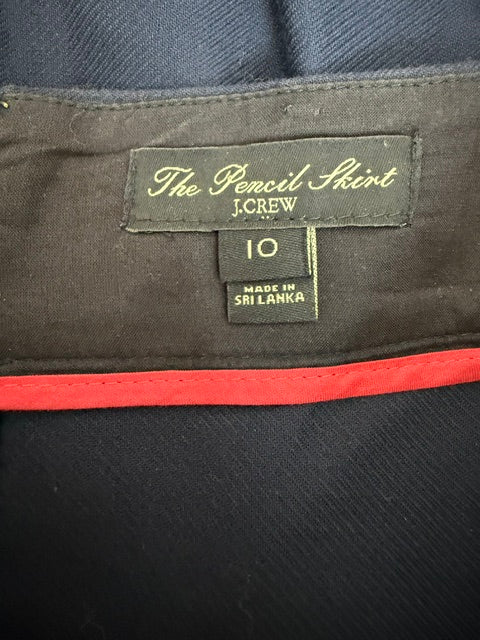 J.Crew “The Pencil Skirt” 100% Cotton – Navy – Sz10