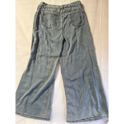 Yozy Wide-Leg Denim Pants With Pearl Embellishments