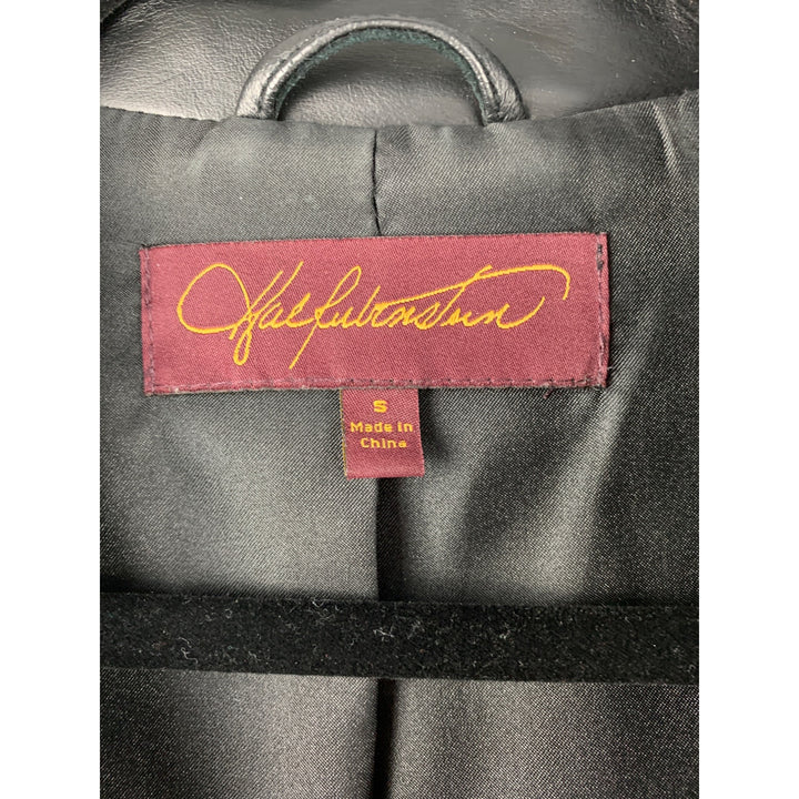 Halston Womens Black Leather Jacket Size S