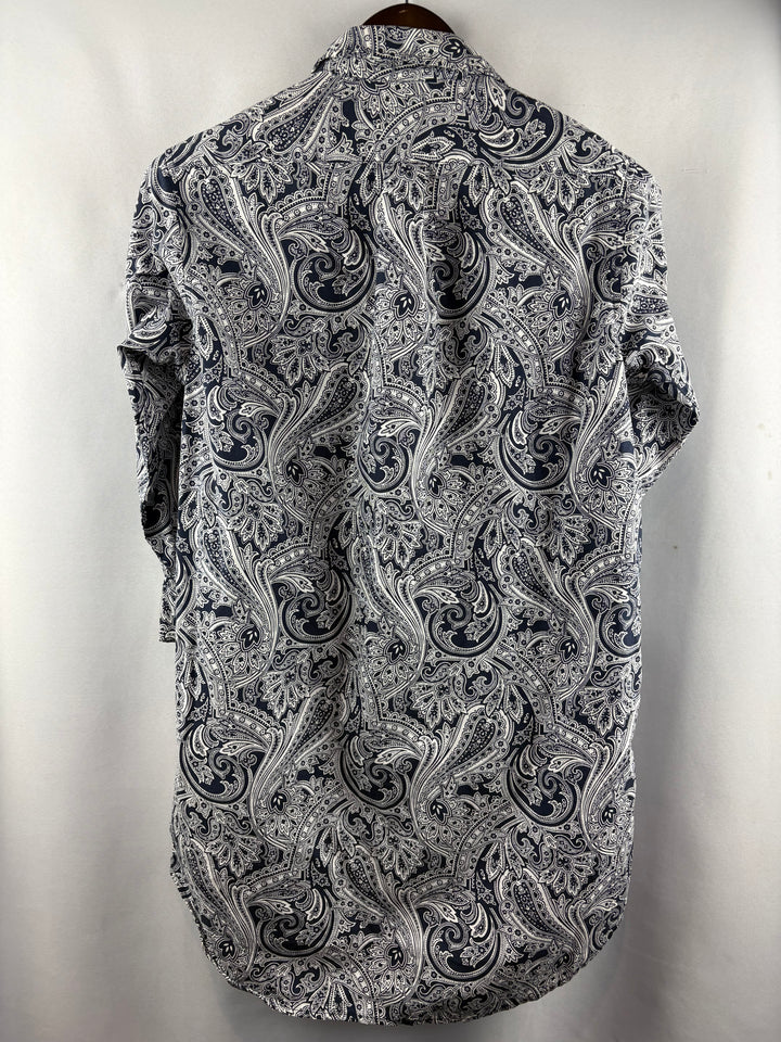Women’s Vintage Ralph Lauren XS Navy & White Paisley Button Up
