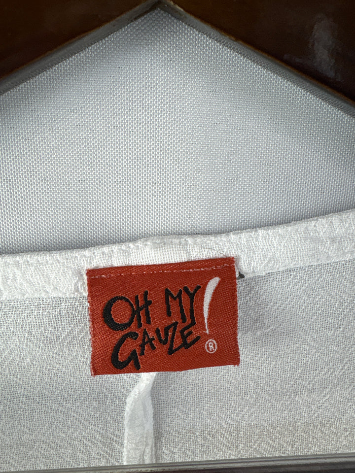 Women’s Oh My Gauze! XXL White Sleeveless Blouse