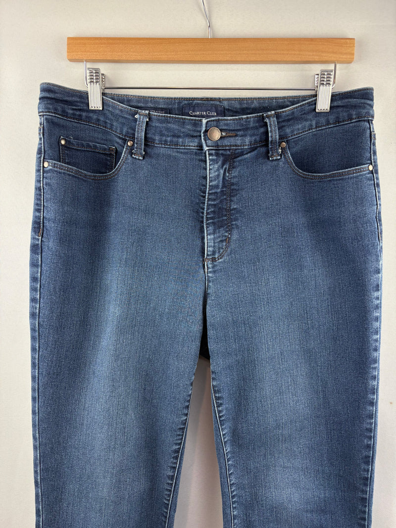 Women’s Charter Club Size 12 Dark Washed Blue Straight Jeans