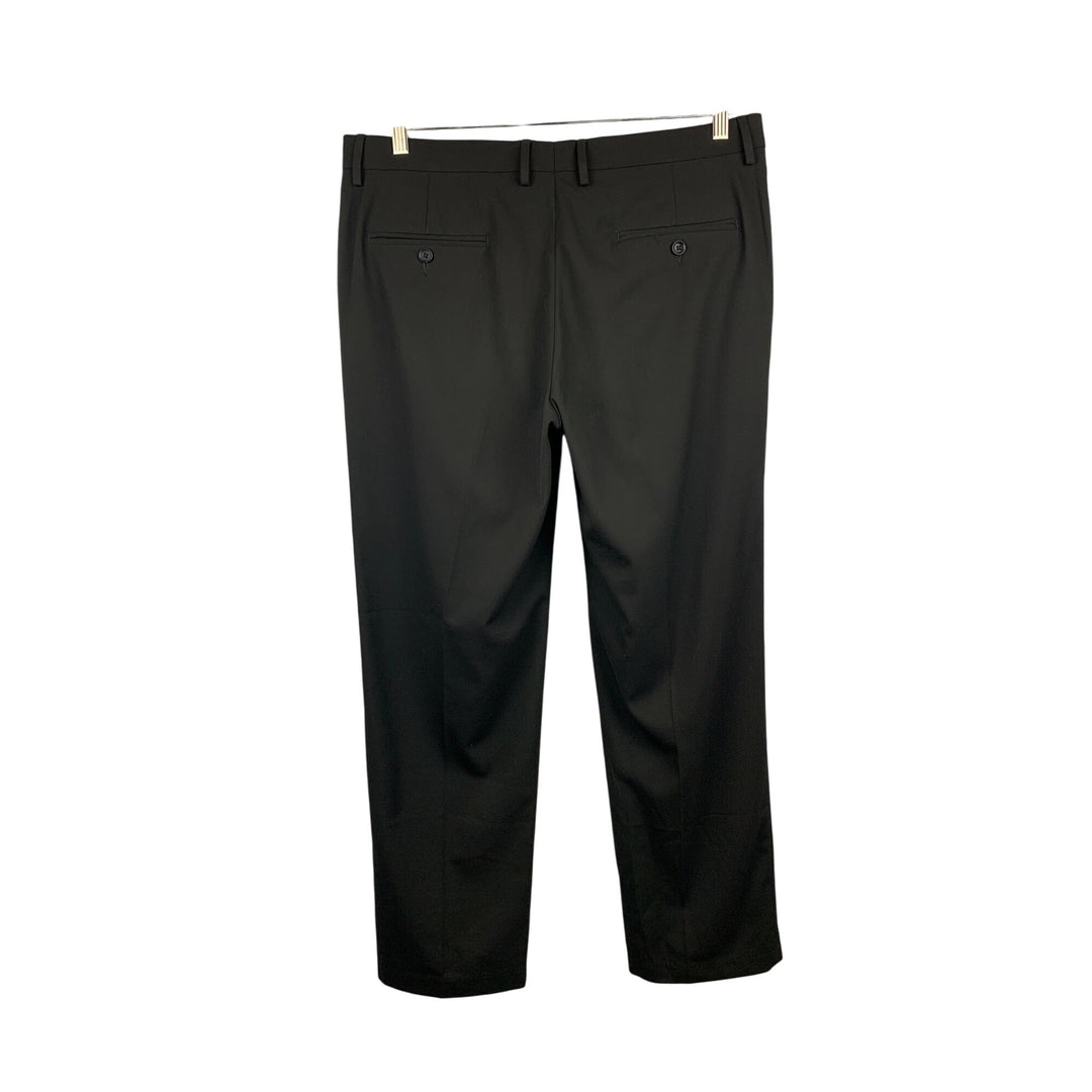 Haggar Mens Straight Fit Premium Stretch Dress Pants 36x30 Black