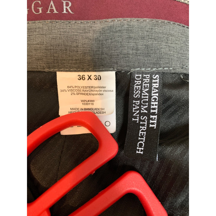 Haggar Mens Straight Fit Premium Stretch Dress Pants 36x30 Black