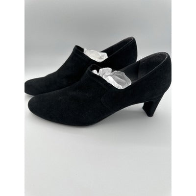 Stuart Weitzman Black Suede Heeled Booties Size 10