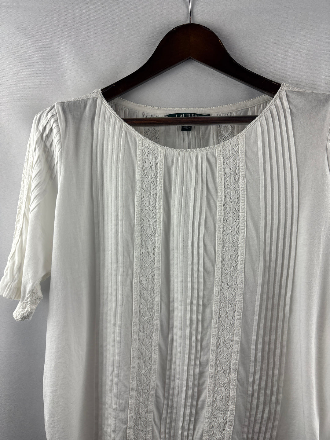 Women’s Lauren by Ralph Lauren XL White Short Sleeve Blouse