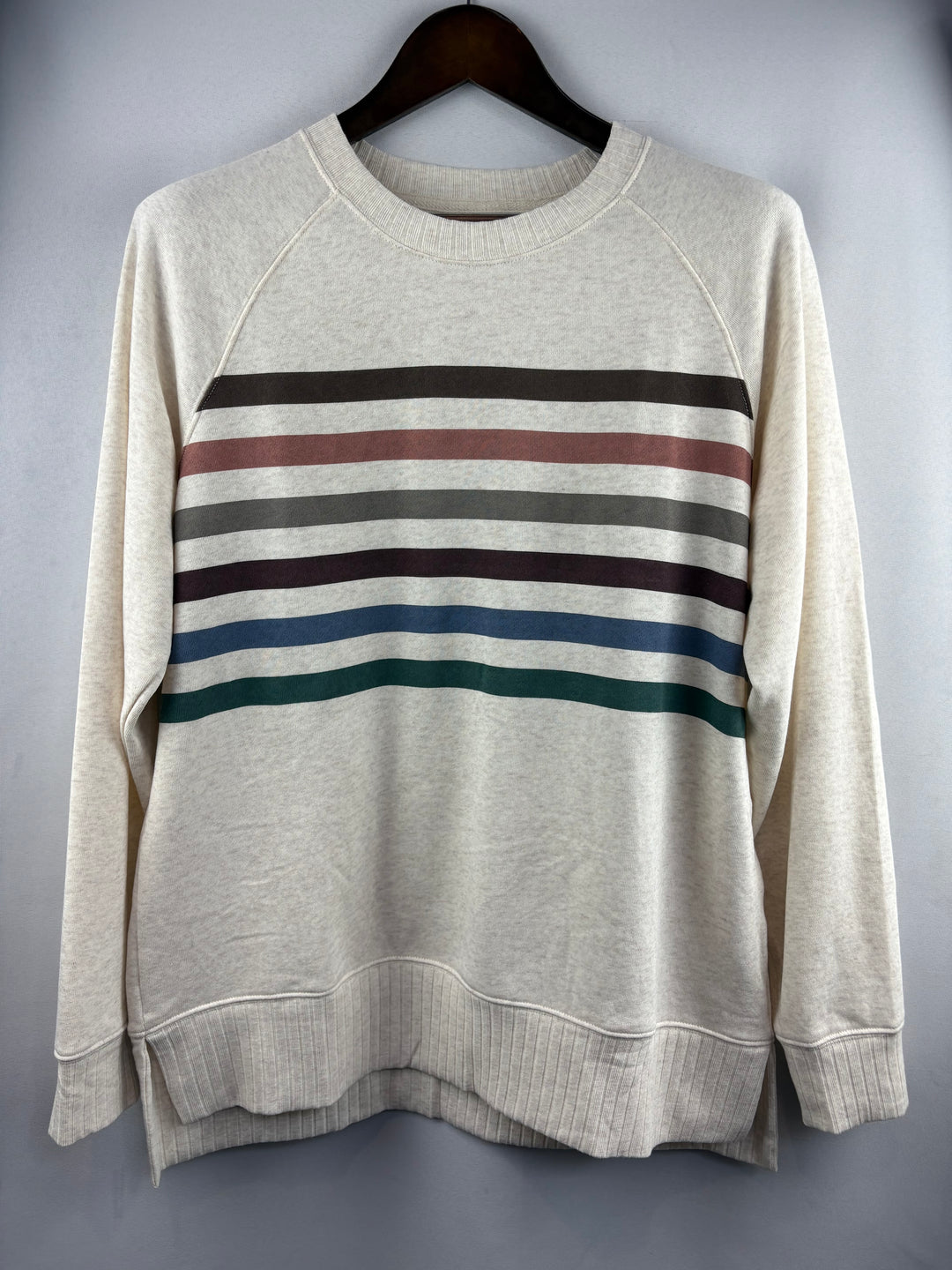 Women’s Maurices Medium Cream Crewneck w/ Multicolor Stripes