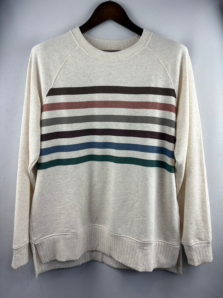 Women’s Maurices Medium Cream Crewneck w/ Multicolor Stripes