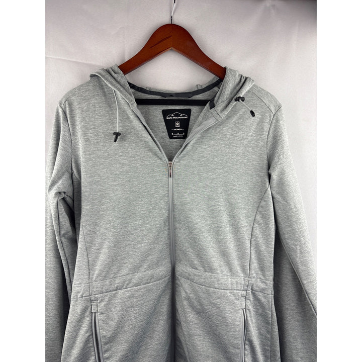 Sun Mountain Womens Thermal Hooded Jacket Small Gray Polyester Blend