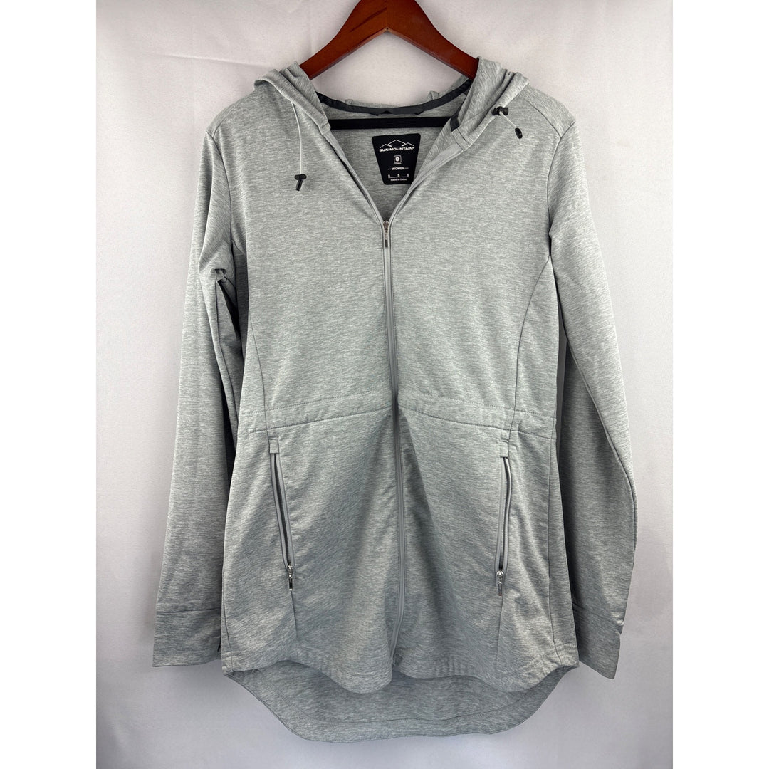 Sun Mountain Womens Thermal Hooded Jacket Small Gray Polyester Blend