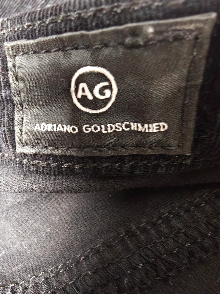 Women AG Adriano Goldschmied Legging Ankle Corduroy Black Size 28R