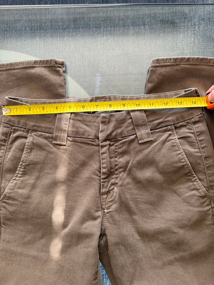 Hudson Brown Skinny Chino Pants Flap Pocket Low Rise Size 24