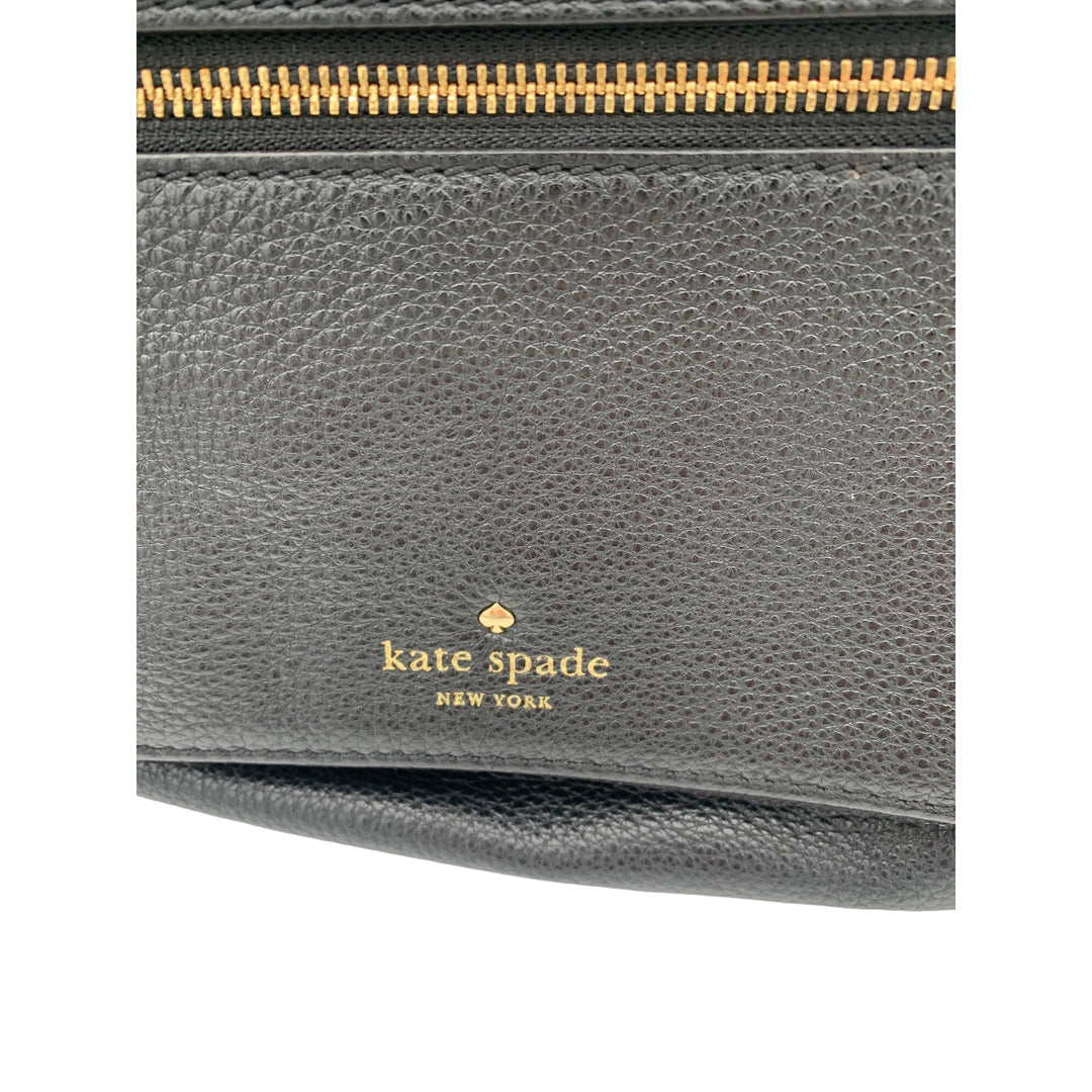 Kate Spade New York Black Pebbled Leather Crossbody Bag With Gold Hardware