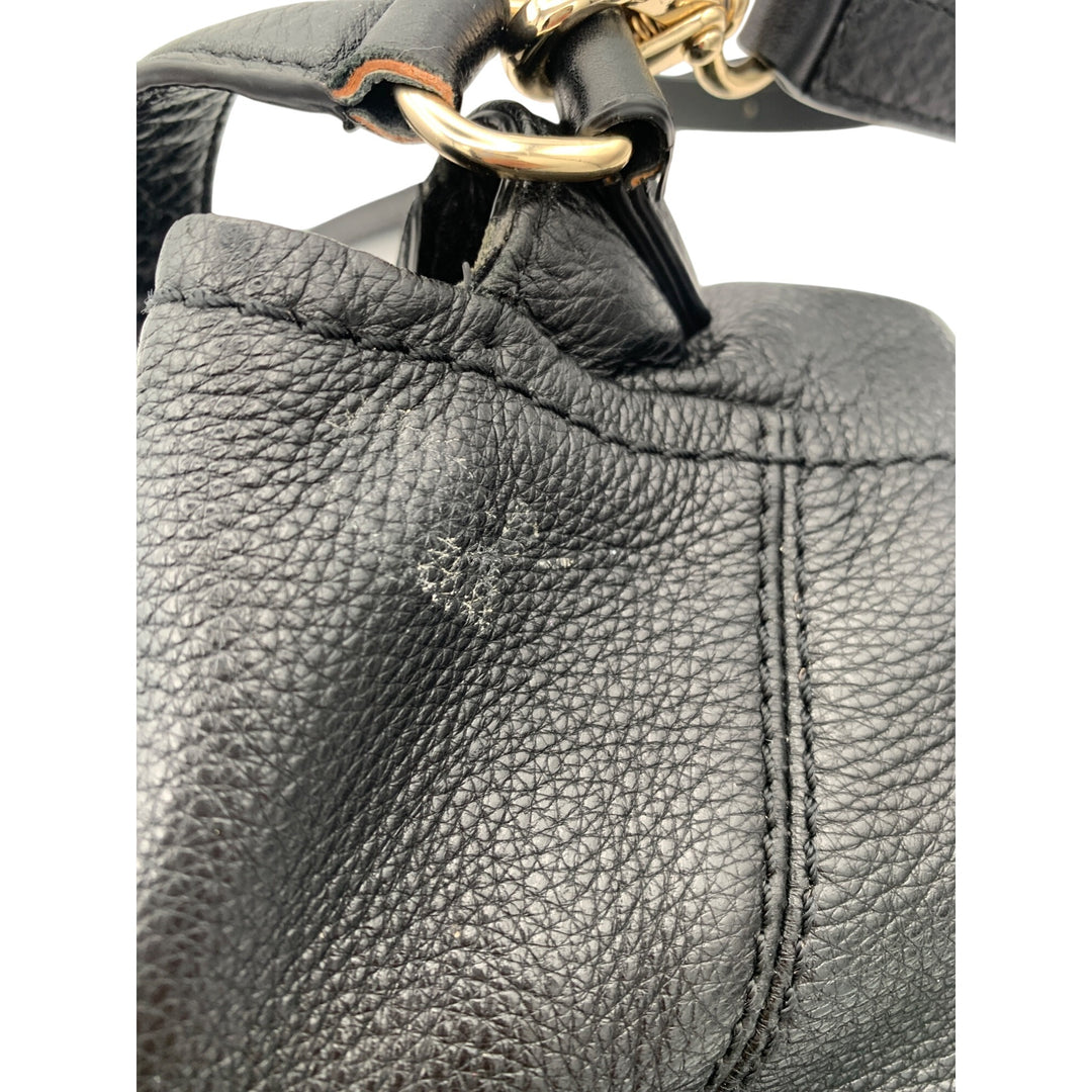 Kate Spade New York Black Pebbled Leather Crossbody Bag With Gold Hardware