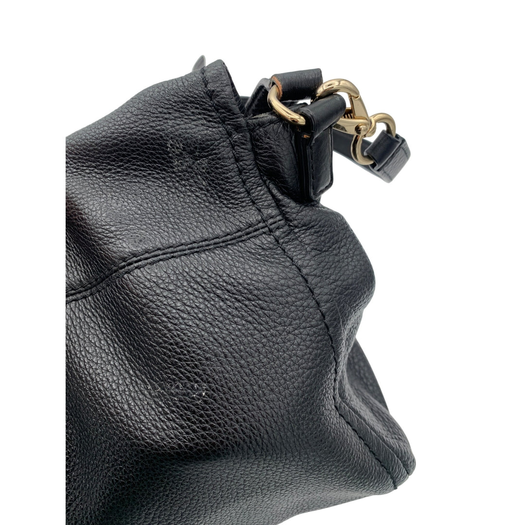 Kate Spade New York Black Pebbled Leather Crossbody Bag With Gold Hardware