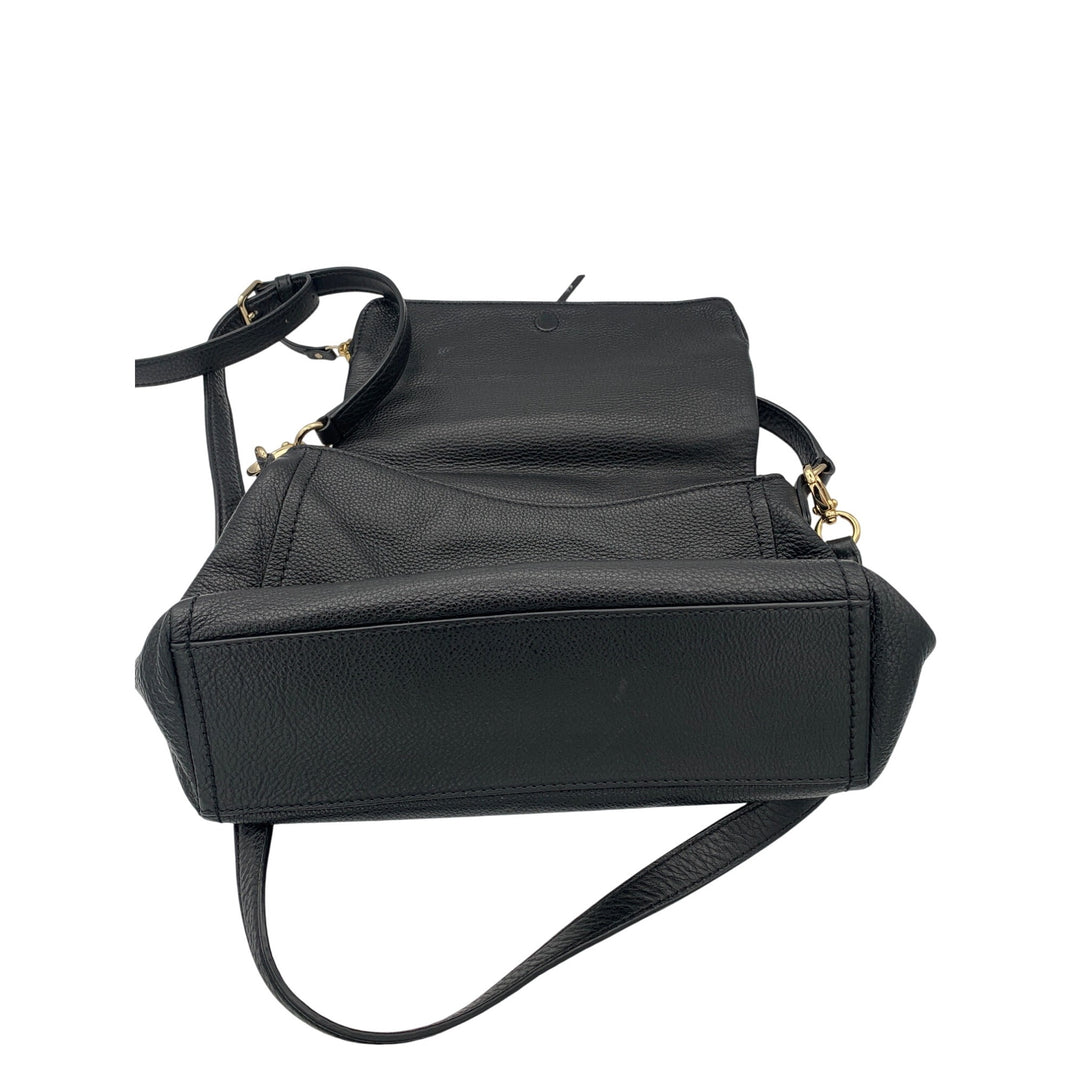 Kate Spade New York Black Pebbled Leather Crossbody Bag With Gold Hardware