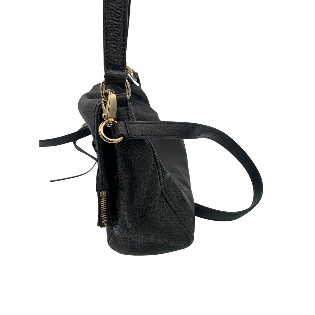 Kate Spade New York Black Pebbled Leather Crossbody Bag With Gold Hardware