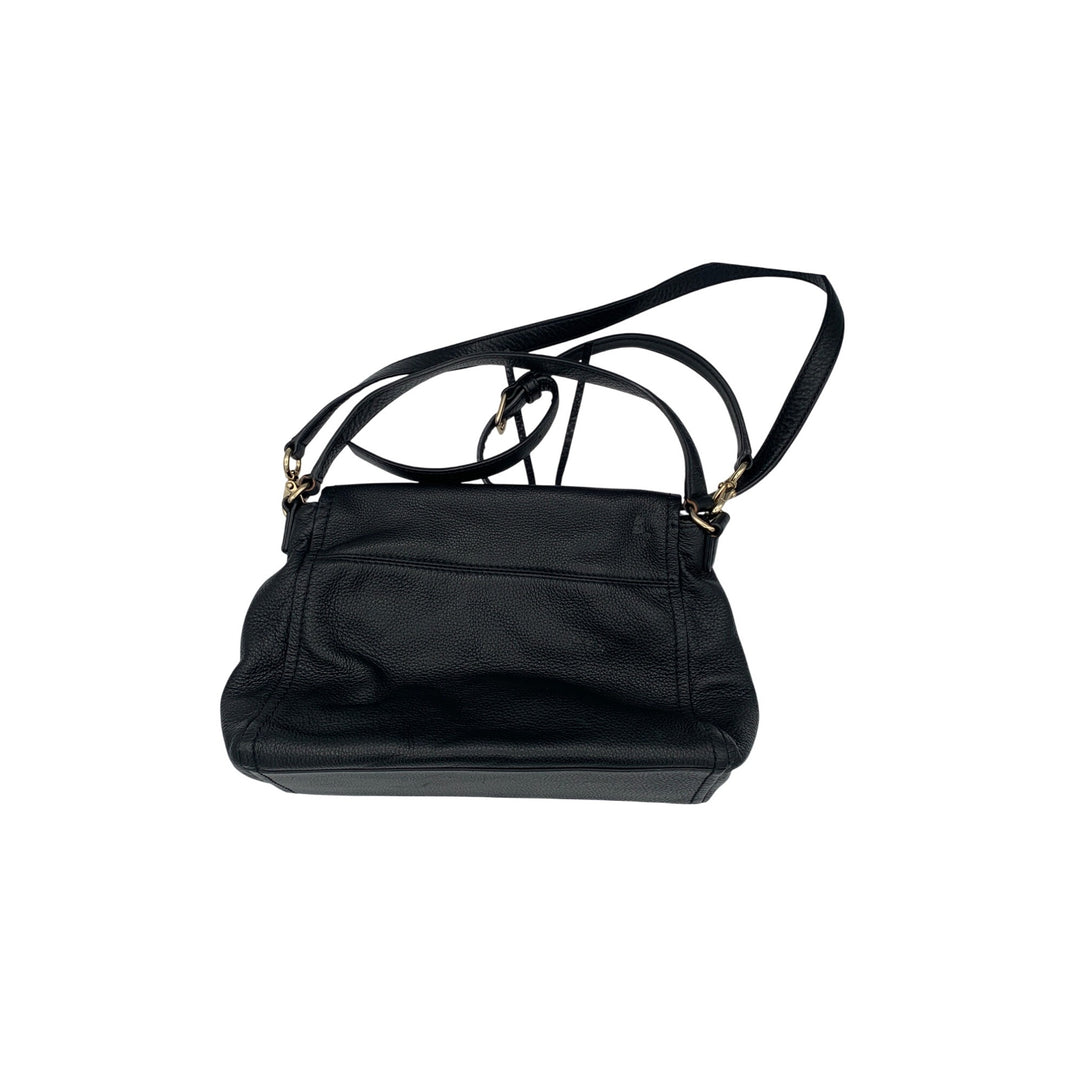 Kate Spade New York Black Pebbled Leather Crossbody Bag With Gold Hardware