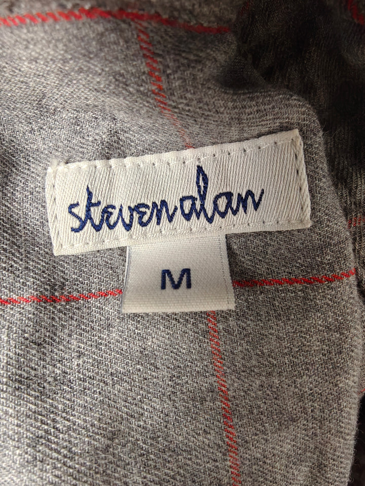 Mens Steven Alan Button Up Shirt Gray Medium
