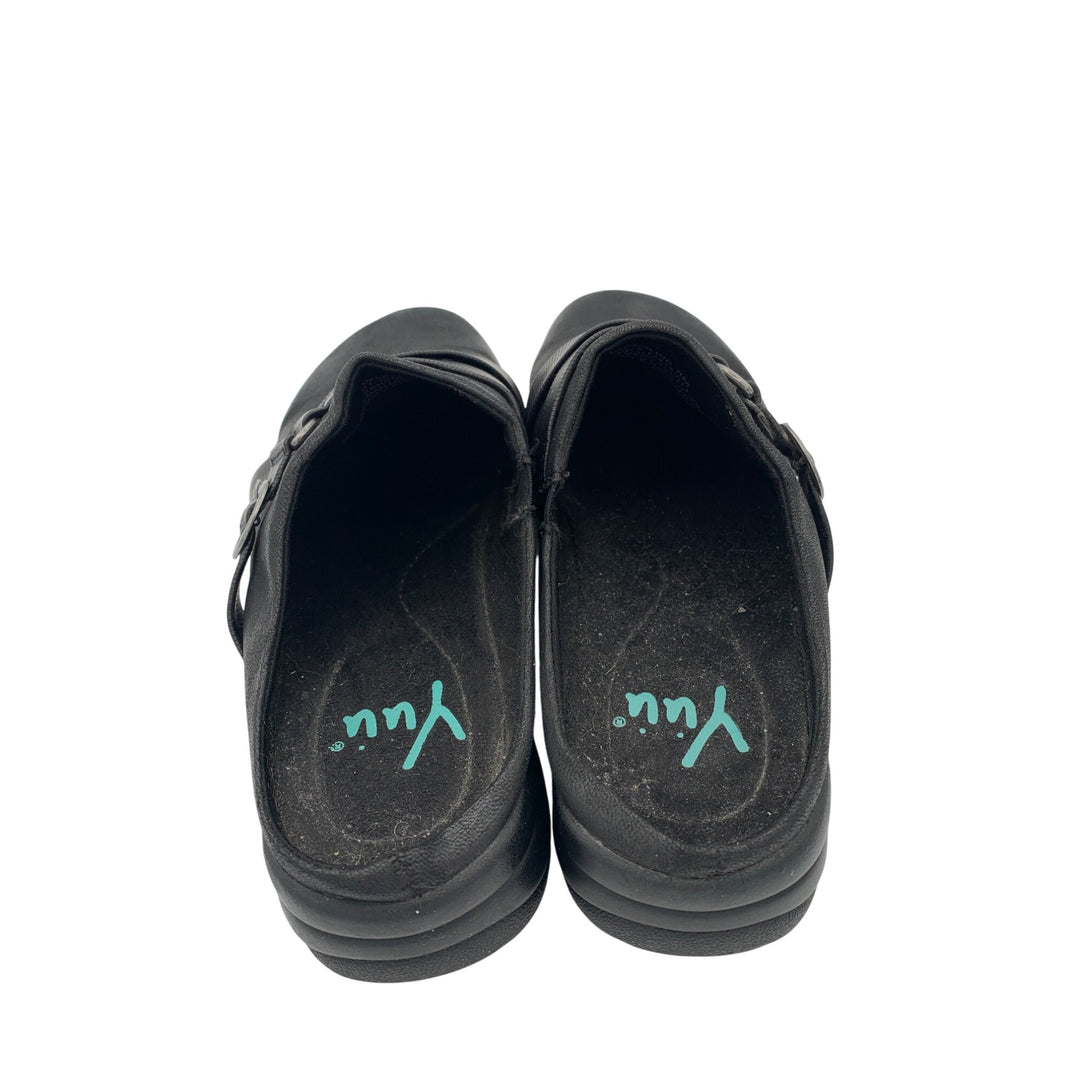 Yuu Womens Black Slip-On Comfort Clogs Size 8