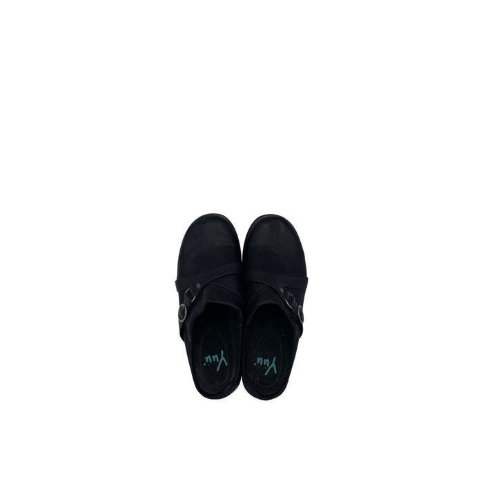 Yuu Womens Black Slip-On Comfort Clogs Size 8