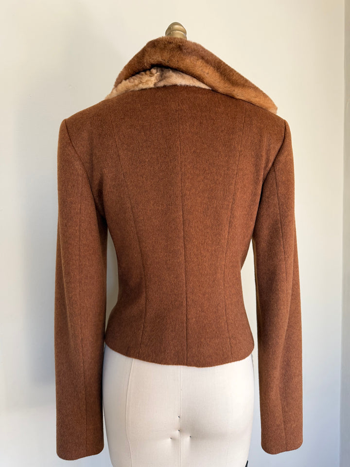 Archival John Galliano Era Christian Dior Chinchilla Fur Accent Jacket