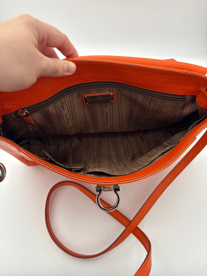 Women’s Salvatore Ferragamo Orange Leather Crossbody Purse