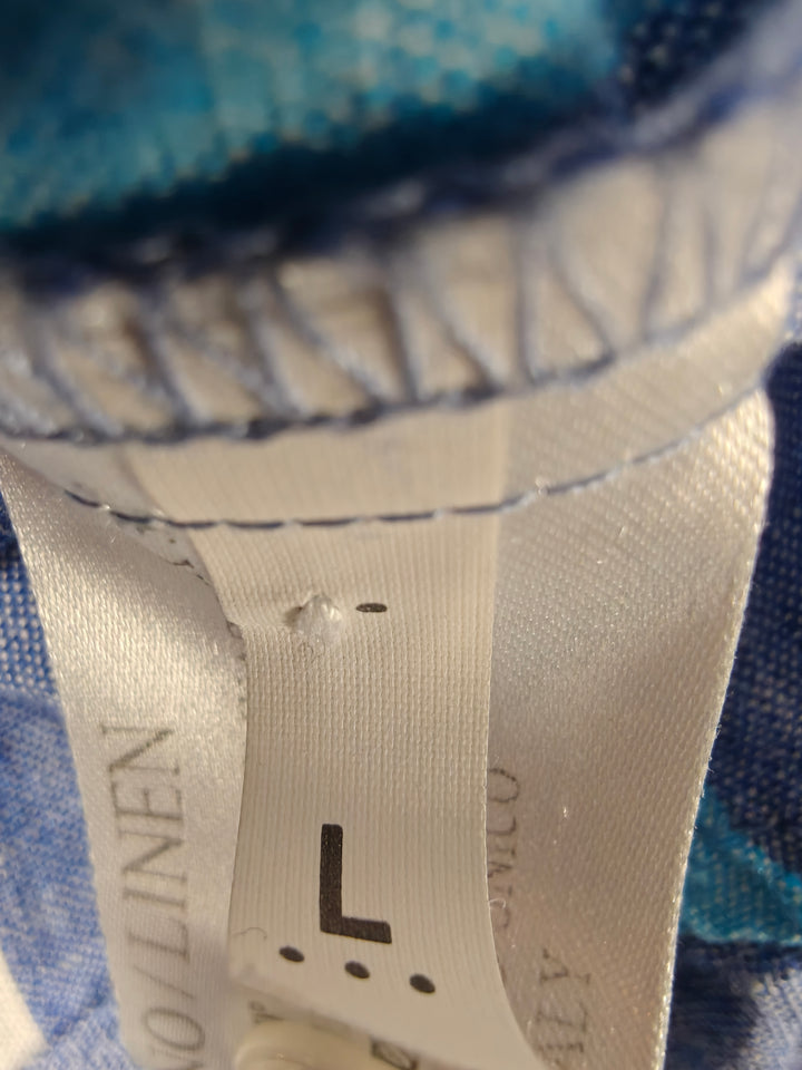 Mens Sartoria Saracena Linen Shirt Blue Size L
