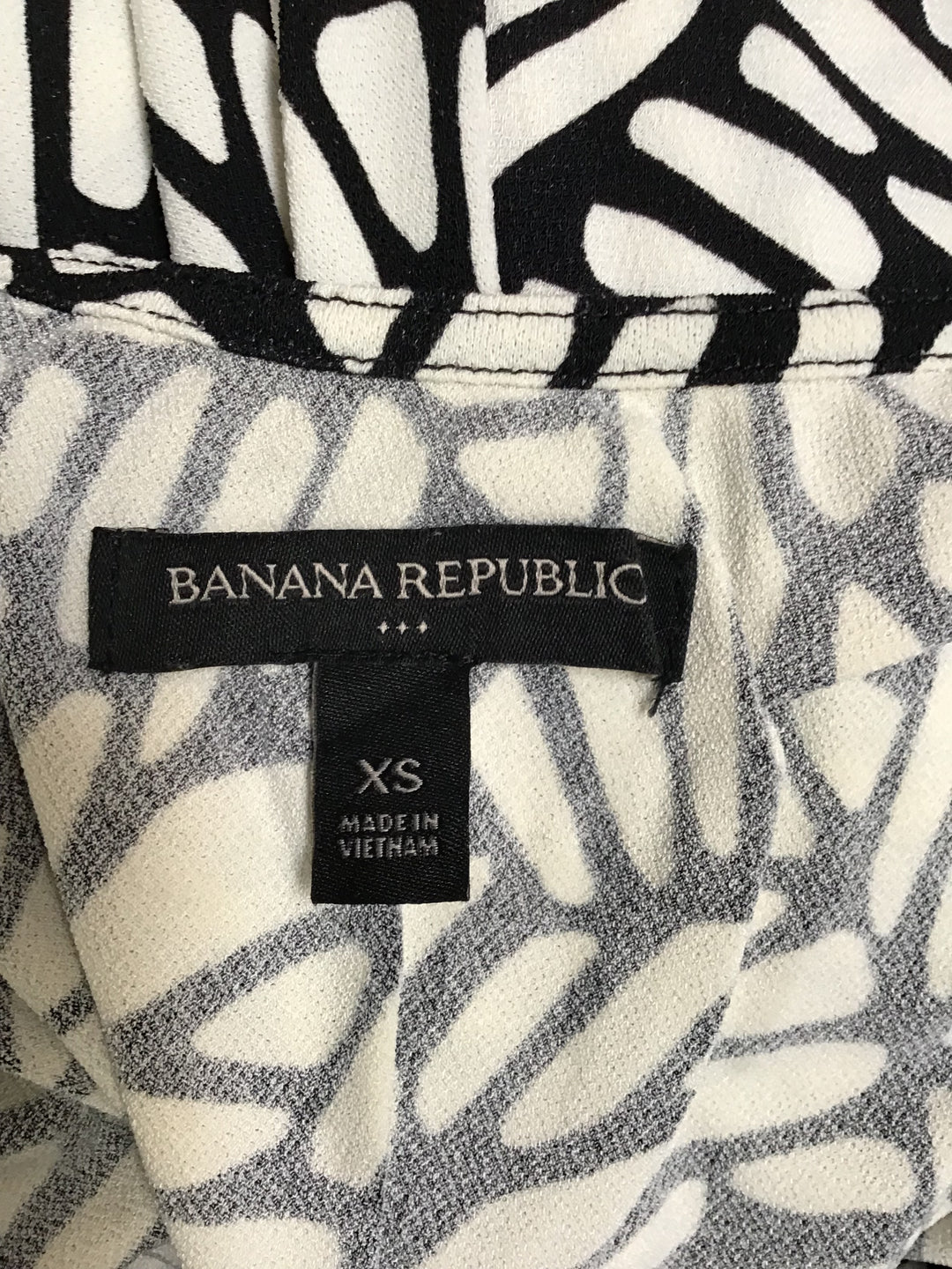 Women's Banana Republic Black & White Patterned Sleeveless Dress Size XS