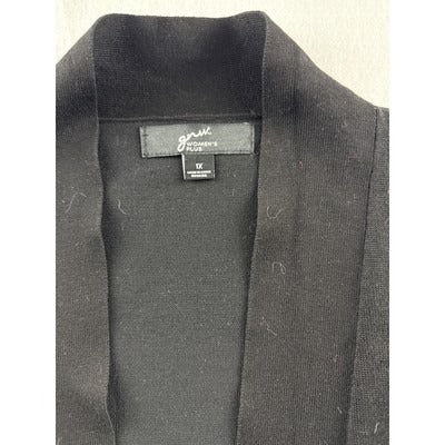 Womens Plus Black Cardigan Sweater XL