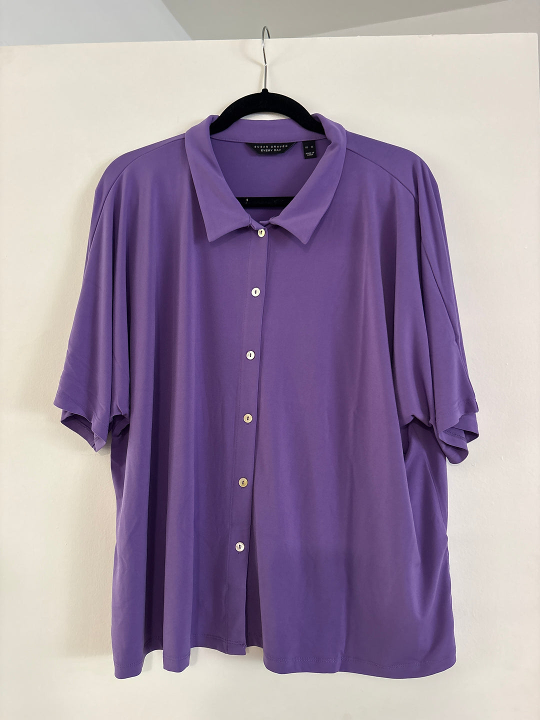 Susan Graver Purple Button Up