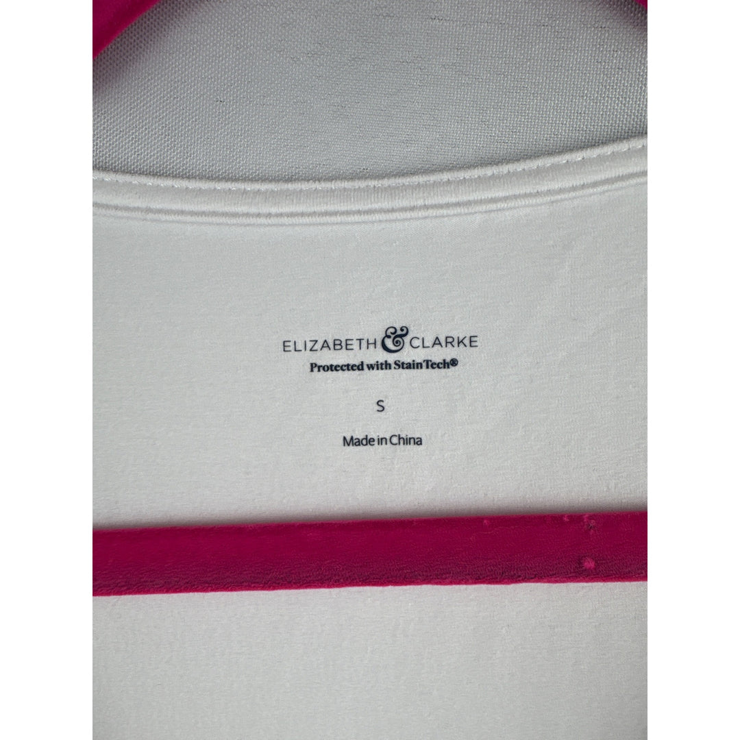Elizabeth & Clarke Womens White Gradient Short Sleeve T-Shirt S