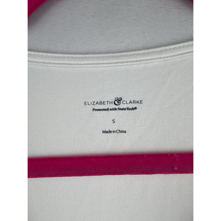 Elizabeth & Clarke Womens White Gradient Short Sleeve T-Shirt S