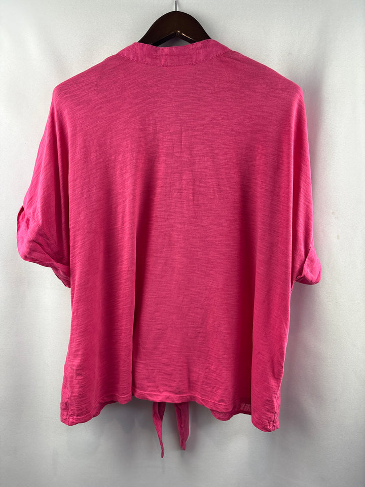 Women’s Charter Club Size 1X Bright Pink Short Sleeve Blouse