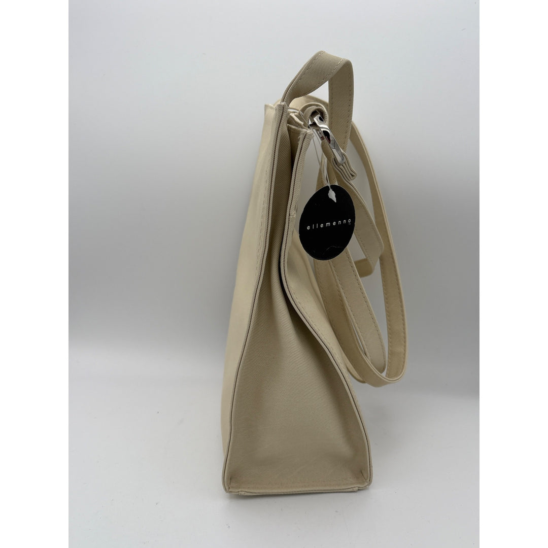 Elle Menno Beige Leather Tote Bag With Adjustable Strap