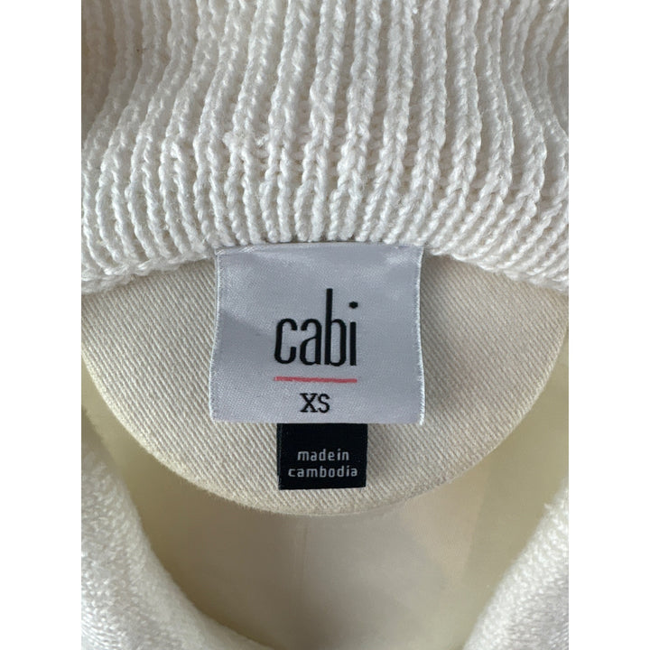 Cabi Womens Open Knit Long Cardigan Sweater XS White