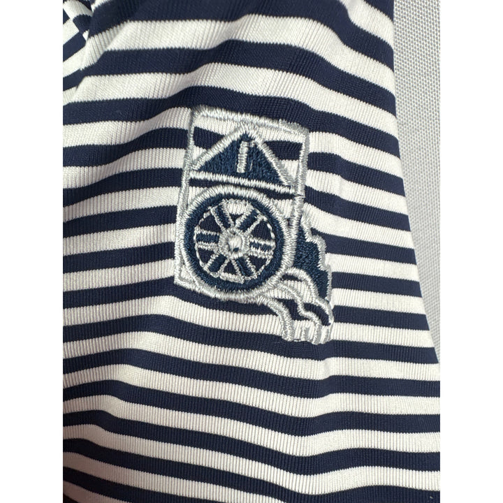 Straight Down Performance Womens Striped Long Sleeve Pullover Small Polyester & Spandex Blend Navy & White