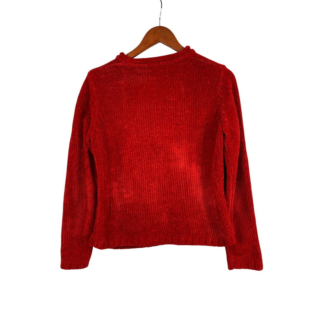 Carolyn Taylor Petite Red Chenille Sweater P5/PC