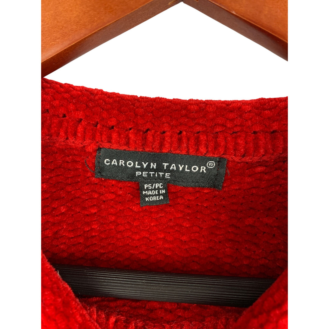 Carolyn Taylor Petite Red Chenille Sweater P5/PC